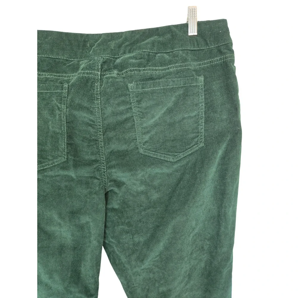 Coldwater Creek Green Stretch Corduroy Straight Leg Pants Sz 18 Academia Preppy